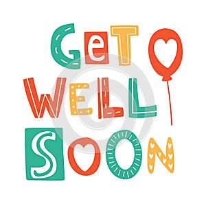 Get well soon hand drown lettering